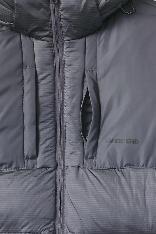 Lands039 End Coats and Jackets Men Down Wide Channel Parka Charcoal Lands039 End Coats and Jackets Men Down Wide Channel Parka Charcoal