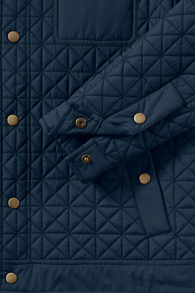 Lands039 End Coats and Jackets Men Insulated Primaloft Eco Quilted Shirt Jacket Radiant Navy Lands039 End Coats and Jackets Men Insulated Primaloft Eco Quilted Shirt Jacket Radiant Navy
