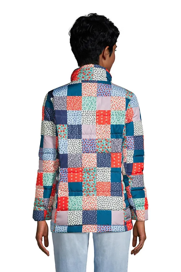Lands039 End Coats and Jackets Women 600 Down Winter Puffer Jacket Print Multi Patchwork Floral Lands039 End Coats and Jackets Women 600 Down Winter Puffer Jacket Print Multi Patchwork Floral