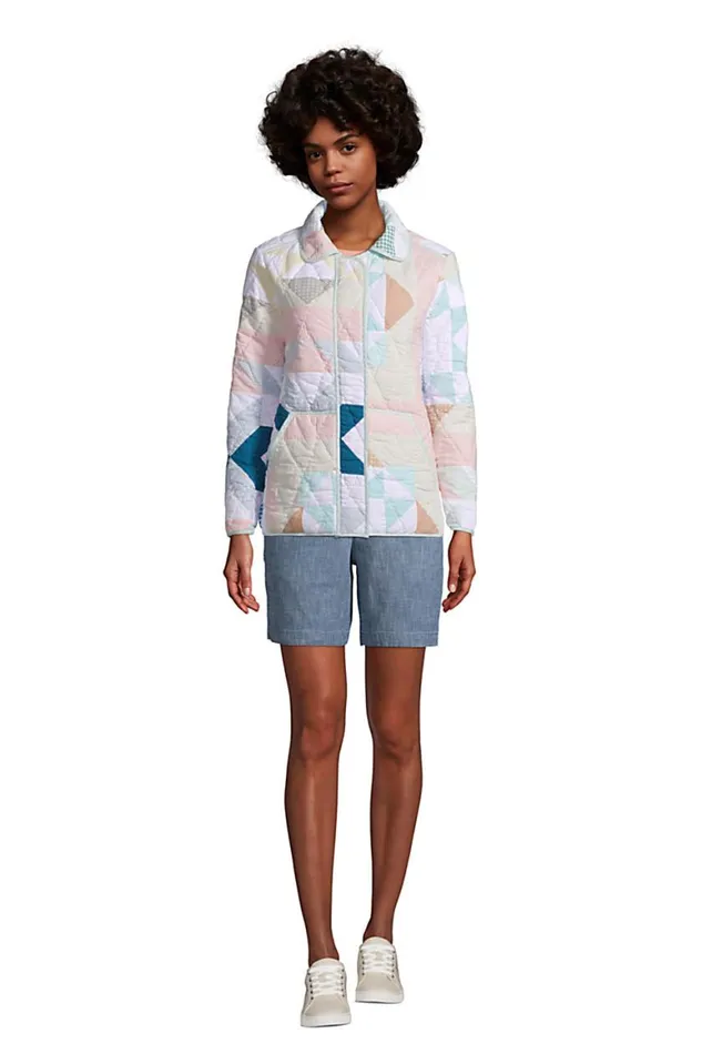 Lands039 End Coats and Jackets Women Authentic Patchwork Quilted Jacket Rose Circle Of Friends Quilt Lands039 End Coats and Jackets Women Authentic Patchwork Quilted Jacket Rose Circle Of Friends Quilt