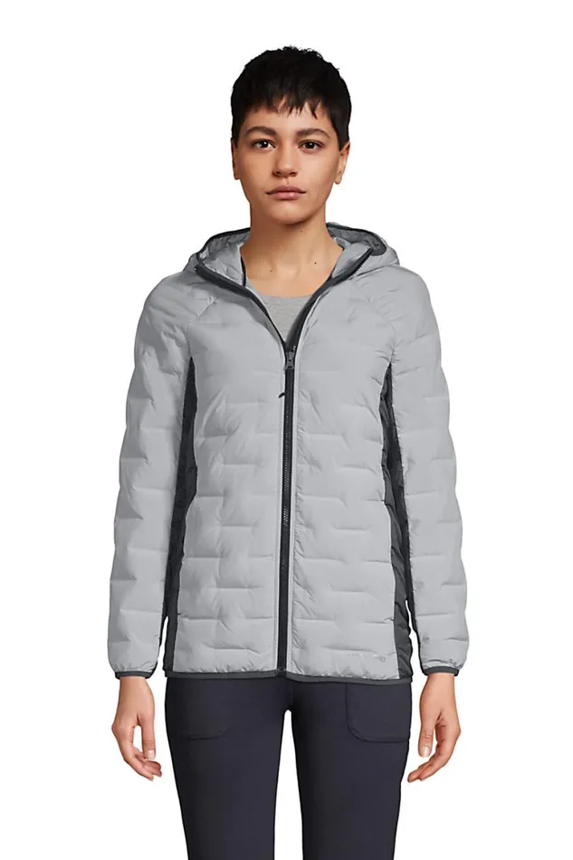Lands039 End Coats and Jackets Women Insulated Double Weave Down Jacket With Hood Ultimate Gray Lands039 End Coats and Jackets Women Insulated Double Weave Down Jacket With Hood Ultimate Gray