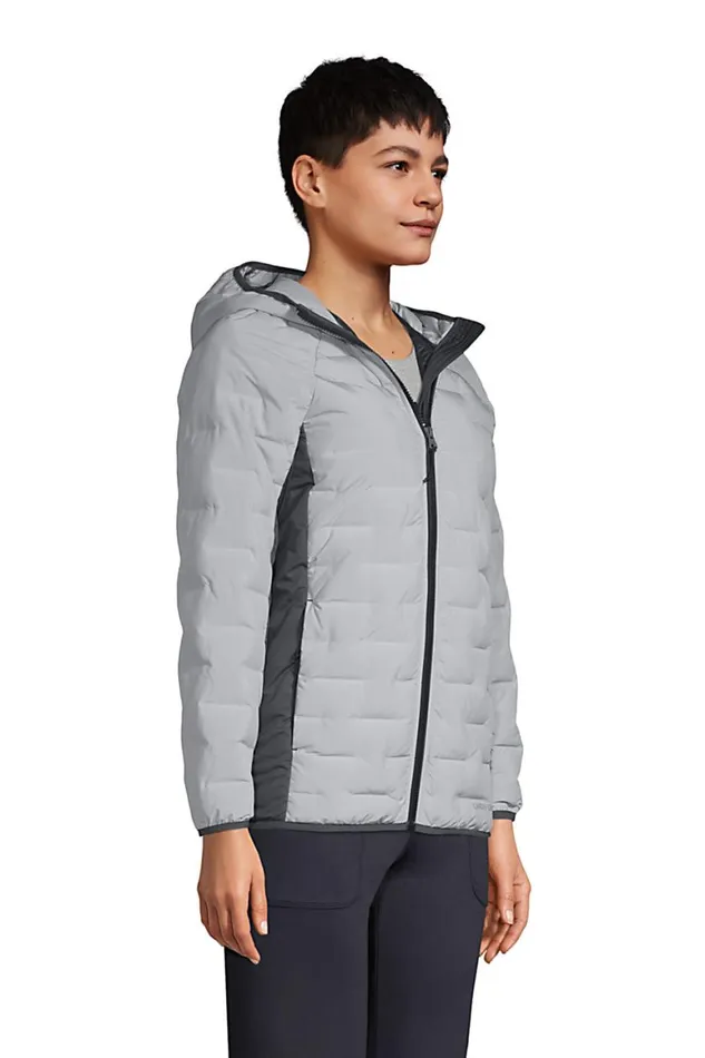 Lands039 End Coats and Jackets Women Insulated Double Weave Down Jacket With Hood Ultimate Gray Lands039 End Coats and Jackets Women Insulated Double Weave Down Jacket With Hood Ultimate Gray