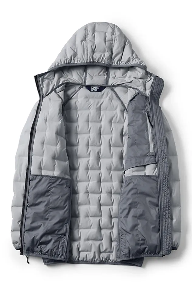 Lands039 End Coats and Jackets Women Insulated Double Weave Down Jacket With Hood Ultimate Gray Lands039 End Coats and Jackets Women Insulated Double Weave Down Jacket With Hood Ultimate Gray