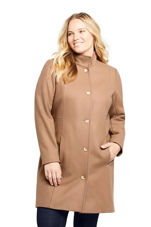 Lands039 End Coats and Jackets Women Plus Size Fit And Flare Long Wool Coat Camel Lands039 End Coats and Jackets Women Plus Size Fit And Flare Long Wool Coat Camel
