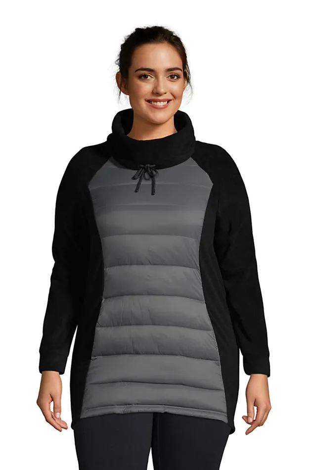 Lands039 End Coats and Jackets Women Plus Size Insulated Hybrid Fleece Pullover Charcoal Lands039 End Coats and Jackets Women Plus Size Insulated Hybrid Fleece Pullover Charcoal