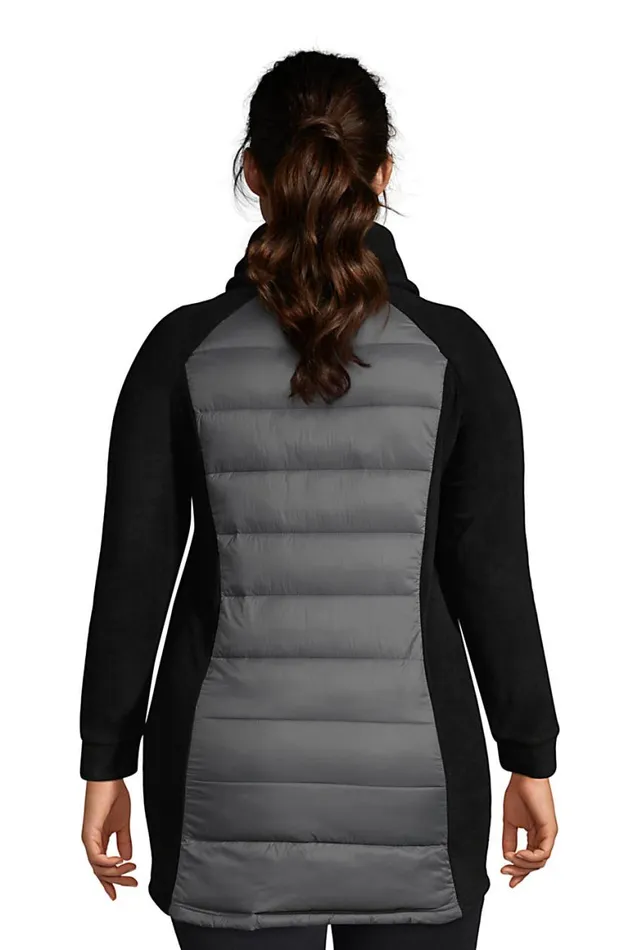 Lands039 End Coats and Jackets Women Plus Size Insulated Hybrid Fleece Pullover Charcoal Lands039 End Coats and Jackets Women Plus Size Insulated Hybrid Fleece Pullover Charcoal