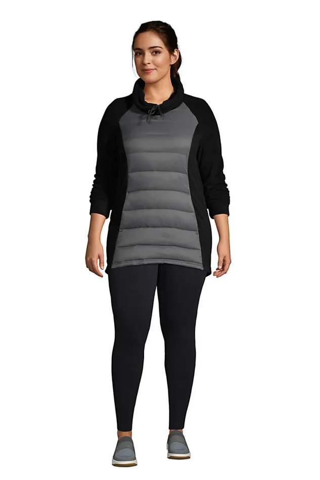 Lands039 End Coats and Jackets Women Plus Size Insulated Hybrid Fleece Pullover Charcoal Lands039 End Coats and Jackets Women Plus Size Insulated Hybrid Fleece Pullover Charcoal