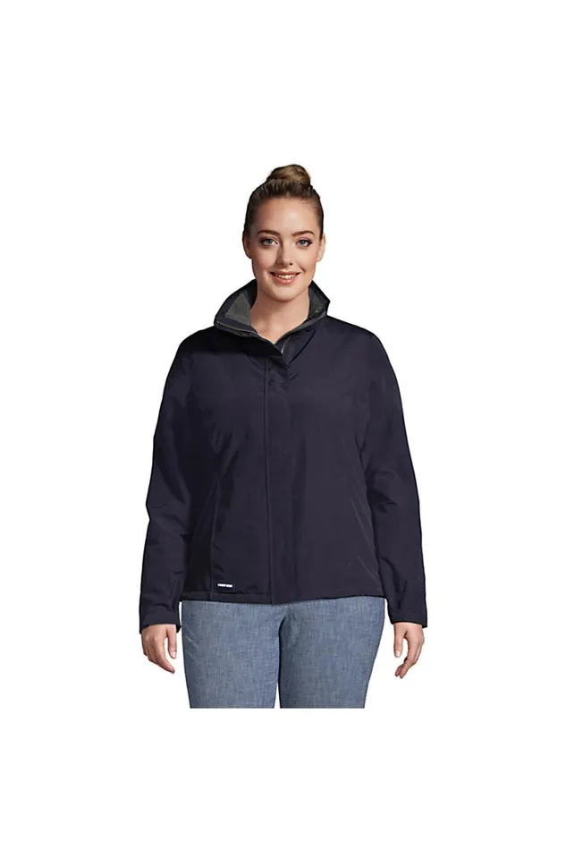 Lands039 End Coats and Jackets Women Plus Size Sport Squall Jacket True Navy