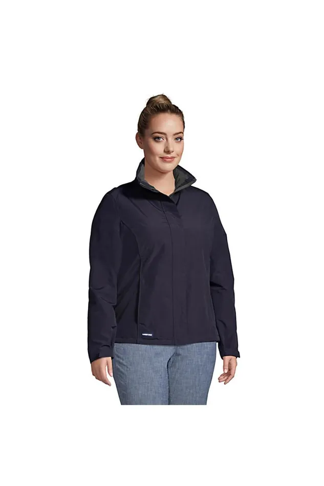 Lands039 End Coats and Jackets Women Plus Size Sport Squall Jacket True Navy