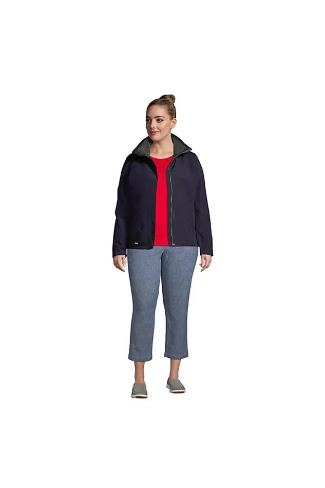 Lands039 End Coats and Jackets Women Plus Size Sport Squall Jacket True Navy