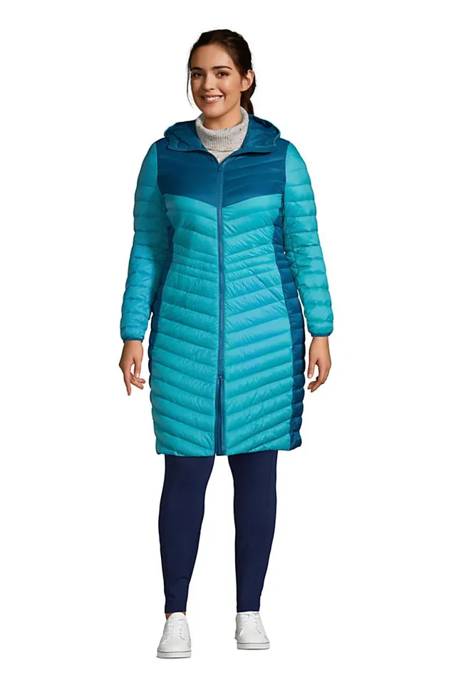 Lands039 End Coats and Jackets Women Plus Size Ultra Lightweight Packable Down Coat With Hood Peacock Teal Lands039 End Coats and Jackets Women Plus Size Ultra Lightweight Packable Down Coat With Hood Peacock Teal