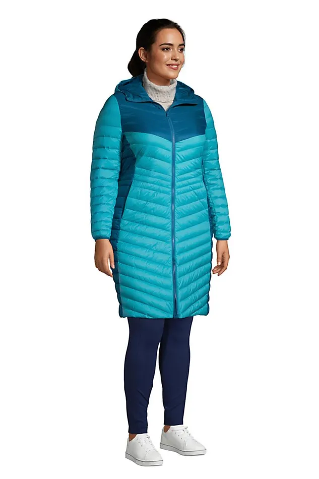 Lands039 End Coats and Jackets Women Plus Size Ultra Lightweight Packable Down Coat With Hood Peacock Teal Lands039 End Coats and Jackets Women Plus Size Ultra Lightweight Packable Down Coat With Hood Peacock Teal
