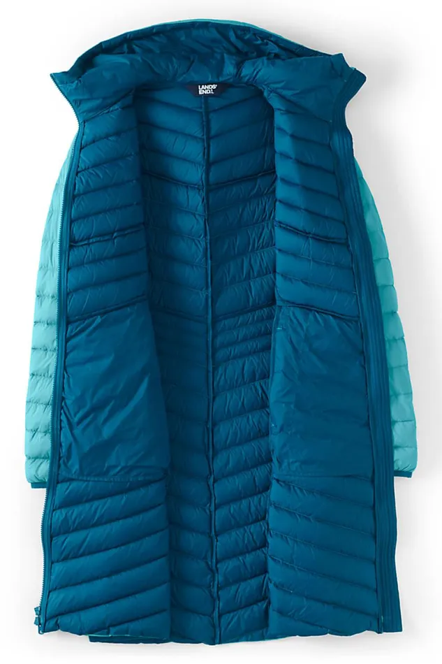 Lands039 End Coats and Jackets Women Plus Size Ultra Lightweight Packable Down Coat With Hood Peacock Teal Lands039 End Coats and Jackets Women Plus Size Ultra Lightweight Packable Down Coat With Hood Peacock Teal