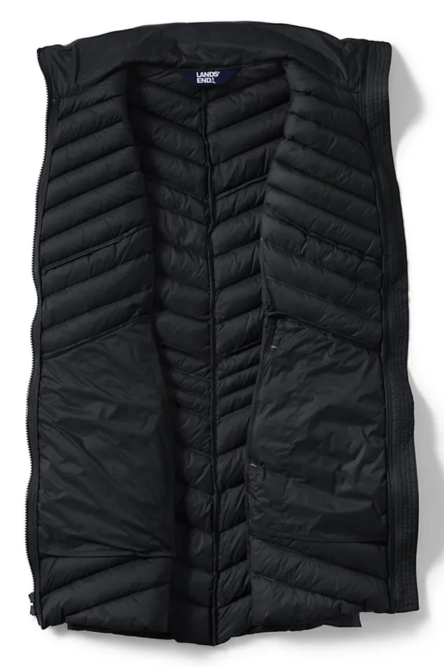 Lands039 End Coats and Jackets Women Plus Size Ultra Lightweight Packable Down Vest Black