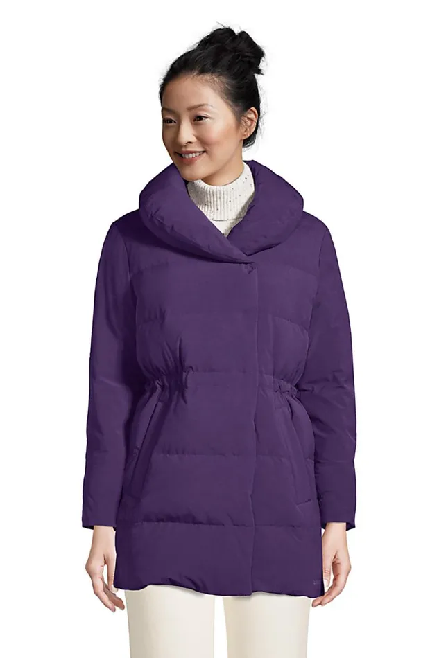 Lands039 End Coats and Jackets Women Quilted Stretch Down Wrap Coat Blackberry Lands039 End Coats and Jackets Women Quilted Stretch Down Wrap Coat Blackberry