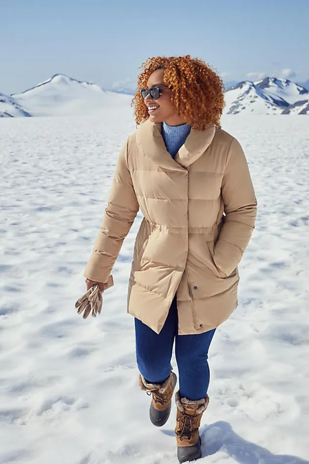 Lands039 End Coats and Jackets Women Quilted Stretch Down Wrap Coat Blackberry Lands039 End Coats and Jackets Women Quilted Stretch Down Wrap Coat Blackberry