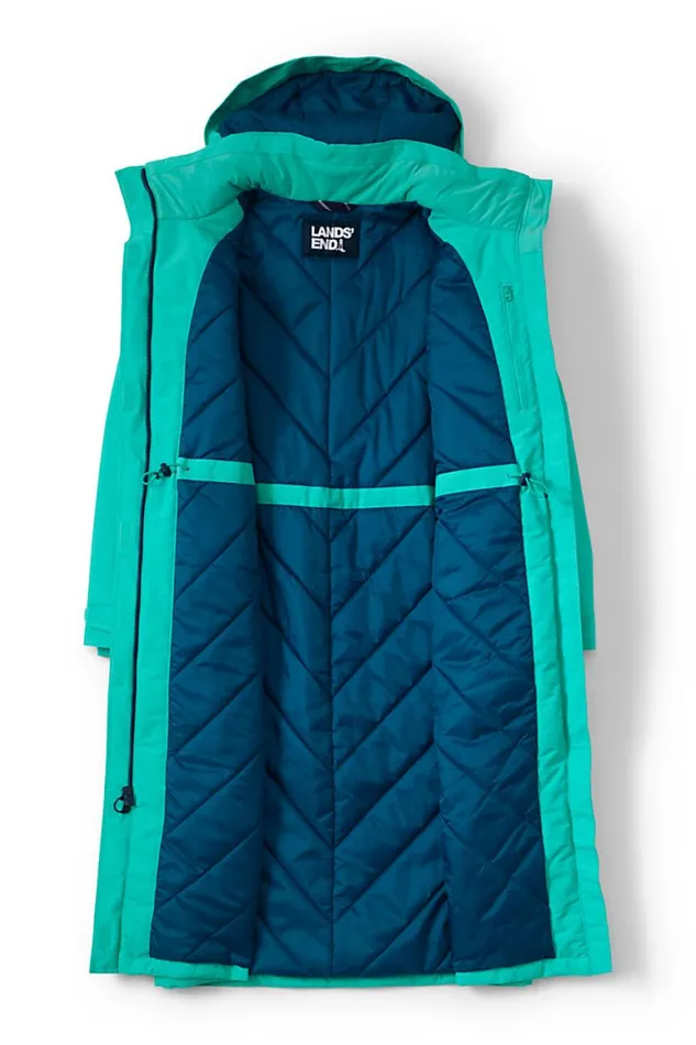Lands039 End Coats and Jackets Women Squall Waterproof Insulated Winter Stadium Coat With Hood Seafoam Teal Lands039 End Coats and Jackets Women Squall Waterproof Insulated Winter Stadium Coat With Hood Seafoam Teal