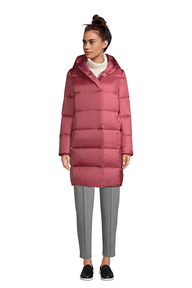 Lands039 End Coats and Jackets Women Wrap Quilted Down Coat With Hood Spiceberry Lands039 End Coats and Jackets Women Wrap Quilted Down Coat With Hood Spiceberry