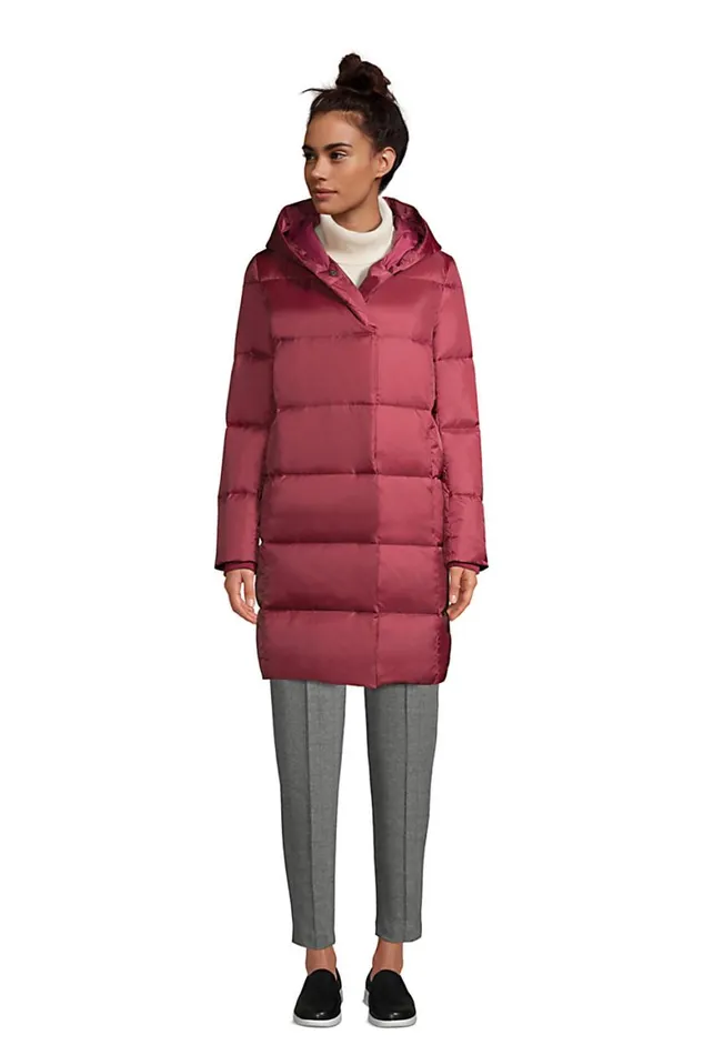 Lands039 End Coats and Jackets Women Wrap Quilted Down Coat With Hood Spiceberry Lands039 End Coats and Jackets Women Wrap Quilted Down Coat With Hood Spiceberry