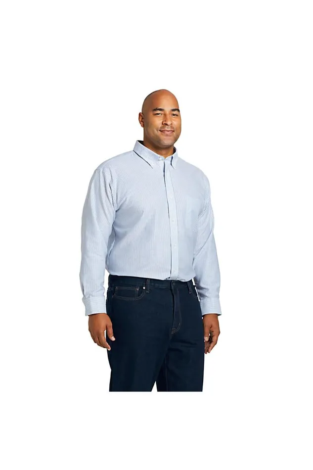 Lands039 End Dress Shirts Men Big And Tall Traditional Fit Pattern No Iron Supima Oxford Dress Shirt Bayshore Blue Stripe Lands039 End Dress Shirts Men Big And Tall Traditional Fit Pattern No Iron Supima Oxford Dress Shirt Bayshore Blue Stripe