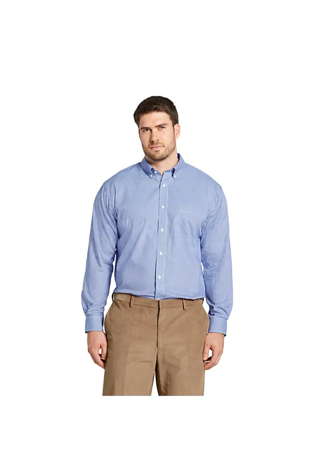 Lands039 End Dress Shirts Men Big And Tall Traditional Fit Pattern No Iron Supima Pinpoint Buttondown Collar Dress Shirt Rich Sapphire Check Lands039 End Dress Shirts Men Big And Tall Traditional Fit Pattern No Iron Supima Pinpoint Buttondown Collar Dress Shirt Rich Sapphire Check