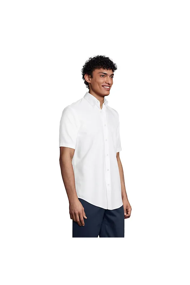 Lands039 End Dress Shirts Men Short Sleeve Oxford Dress Shirt Blue Lands039 End Dress Shirts Men Short Sleeve Oxford Dress Shirt Blue