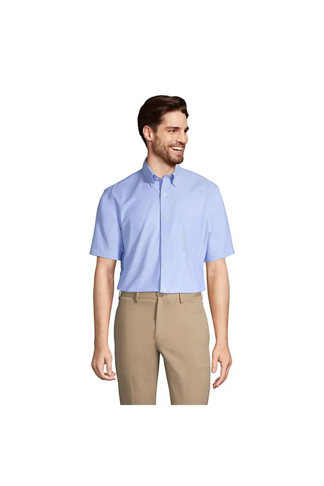 Lands039 End Dress Shirts Men Traditional Fit Short Sleeve Solid No Iron Supima Oxford Dress Shirt Blue Lands039 End Dress Shirts Men Traditional Fit Short Sleeve Solid No Iron Supima Oxford Dress Shirt Blue