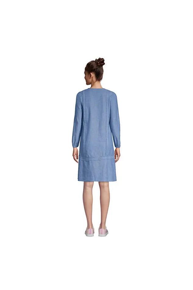 Lands039 End Dresses Women Cotton Poplin Split Neck Dress Forest Moss Mini Floral Lands039 End Dresses Women Cotton Poplin Split Neck Dress Forest Moss Mini Floral