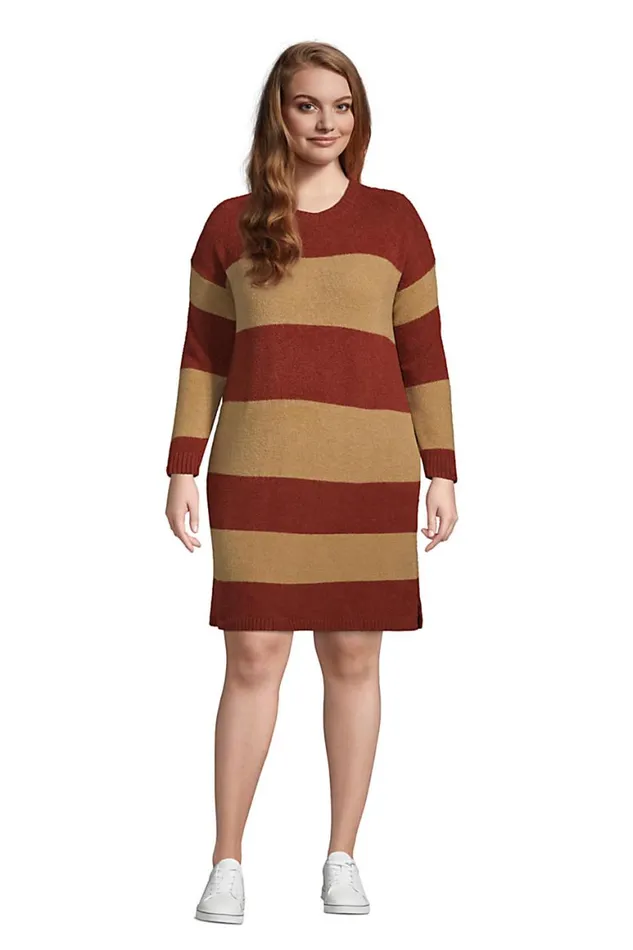 Lands039 End Dresses Women Plus Size Lounge Crew Neck Slounge Dress 8211 Stripe Rust Red Stripe Lands039 End Dresses Women Plus Size Lounge Crew Neck Slounge Dress 8211 Stripe Rust Red Stripe