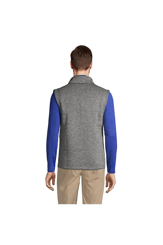Lands039 End Fleece Men Sweater Fleece Vest Arctic Gray Heather Lands039 End Fleece Men Sweater Fleece Vest Arctic Gray Heather