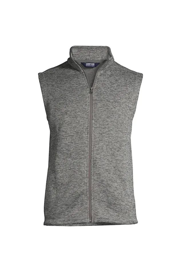 Lands039 End Fleece Men Sweater Fleece Vest Arctic Gray Heather Lands039 End Fleece Men Sweater Fleece Vest Arctic Gray Heather