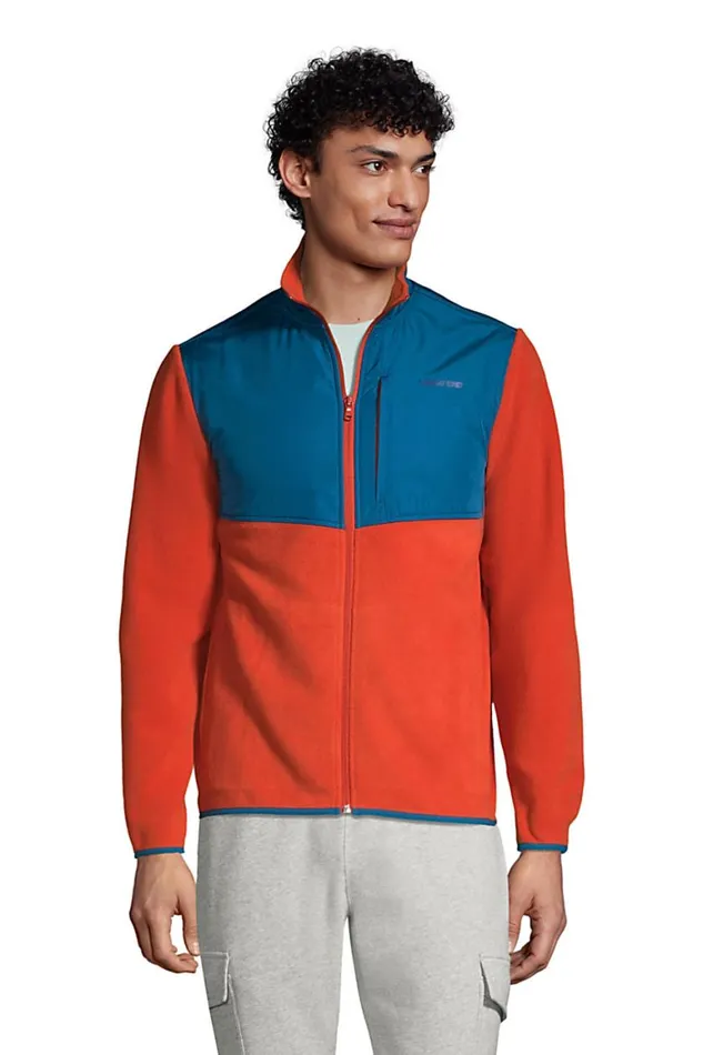 Lands039 End Fleece Men T200 Fleece Jacket Orange Clay