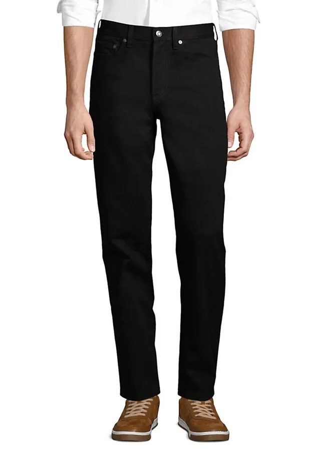 Lands039 End Jeans Men Traditional Fit Black Jeans True Black
