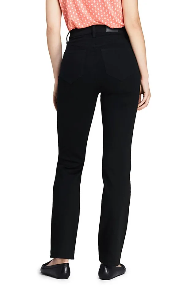 Lands039 End Jeans Women Curvy Mid Rise Straight Leg Jeans 8211 Black