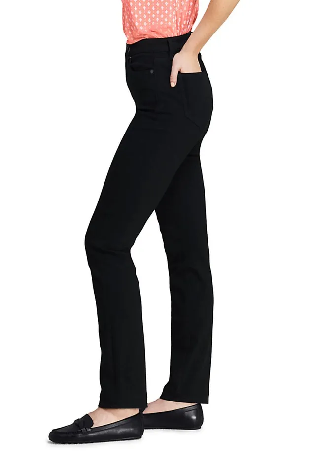 Lands039 End Jeans Women Curvy Mid Rise Straight Leg Jeans 8211 Black