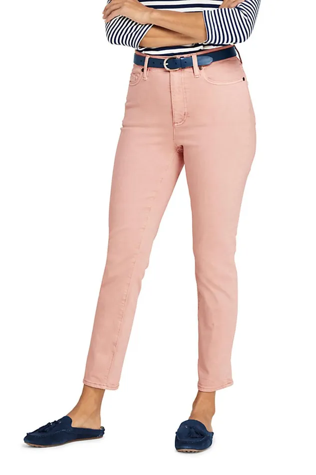 Lands039 End Jeans Women High Rise Slim Straight Leg Ankle Jeans 8211 Color Washed Cameo Lands039 End Jeans Women High Rise Slim Straight Leg Ankle Jeans 8211 Color Washed Cameo