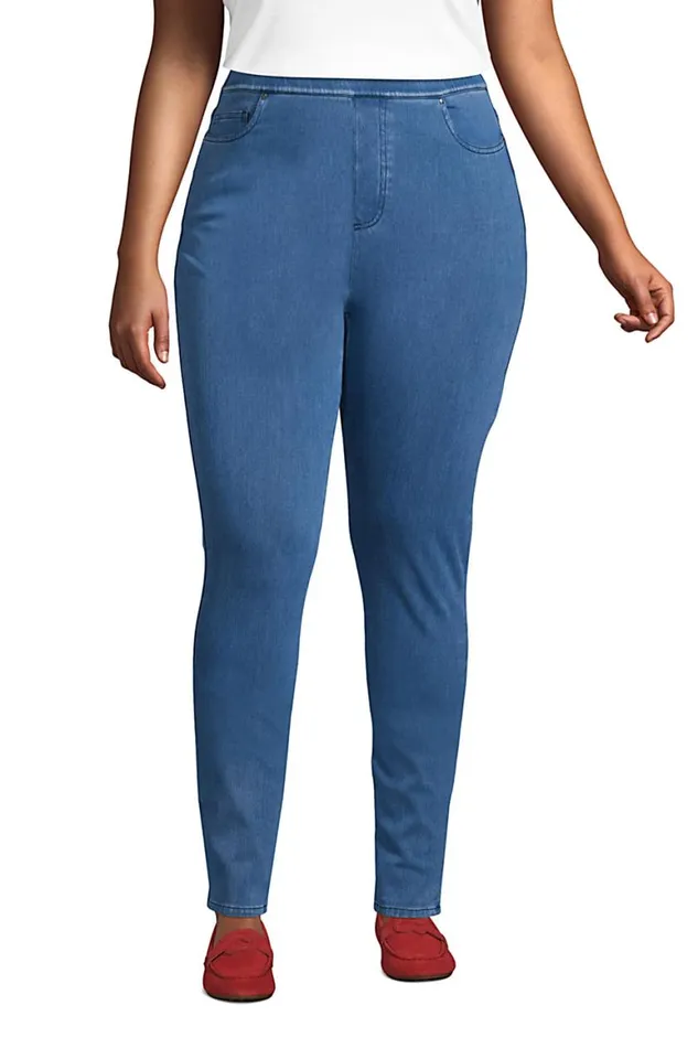 Lands039 End Jeans Women Plus Size Starfish High Rise Elastic Waist Knit Pull On Skinny Jeans Light Indigo Lands039 End Jeans Women Plus Size Starfish High Rise Elastic Waist Knit Pull On Skinny Jeans Light Indigo