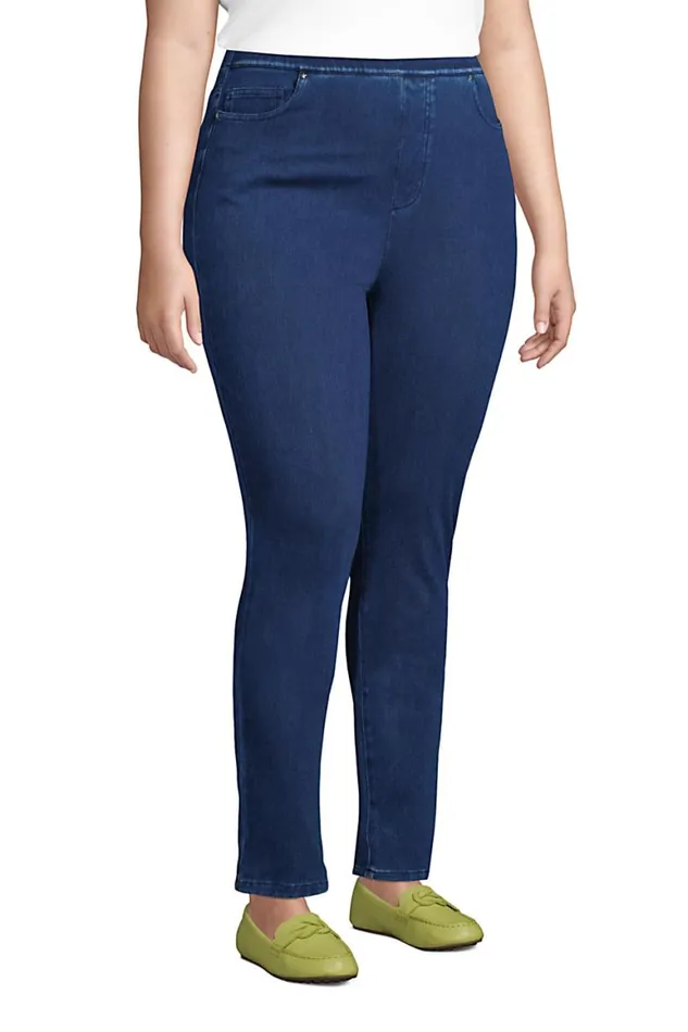Lands039 End Jeans Women Plus Size Starfish High Rise Elastic Waist Knit Pull On Skinny Jeans Light Indigo Lands039 End Jeans Women Plus Size Starfish High Rise Elastic Waist Knit Pull On Skinny Jeans Light Indigo