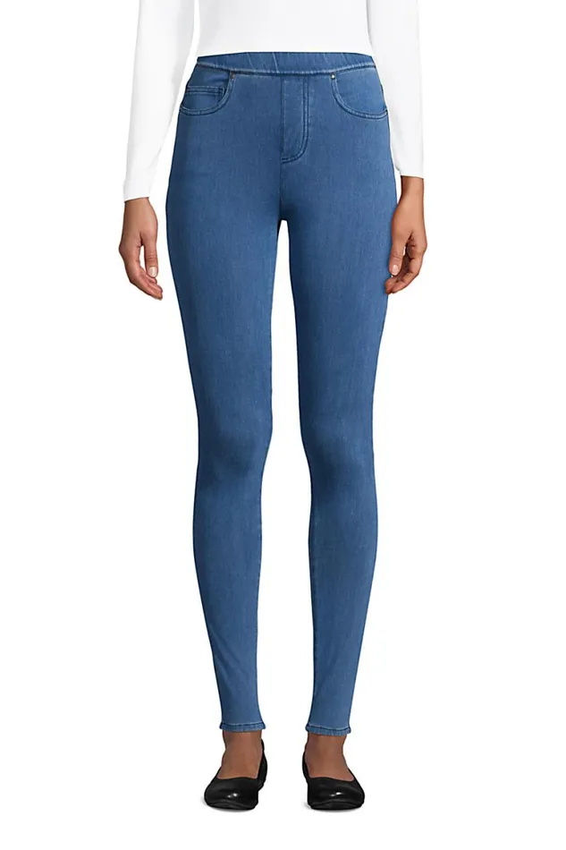 Lands039 End Jeans Women Starfish High Rise Elastic Waist Knit Pull On Skinny Jeans Light Indigo Lands039 End Jeans Women Starfish High Rise Elastic Waist Knit Pull On Skinny Jeans Light Indigo