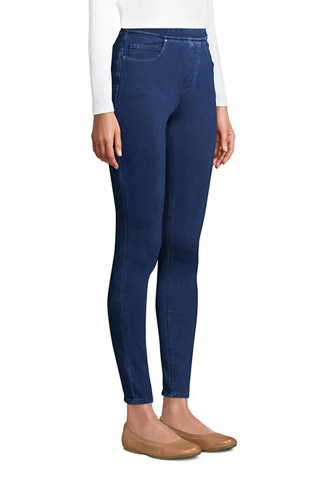 Lands039 End Jeans Women Starfish High Rise Elastic Waist Knit Pull On Skinny Jeans Light Indigo Lands039 End Jeans Women Starfish High Rise Elastic Waist Knit Pull On Skinny Jeans Light Indigo