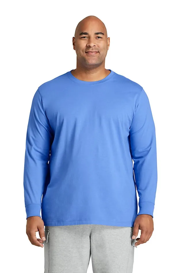 Lands039 End Knit Tops and Tees Men Big And Tall Supert Long Sleeve Tshirt Papaya Orange
