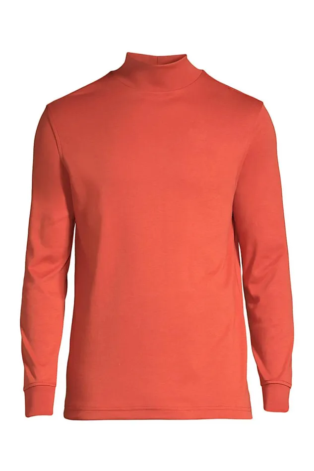 Lands039 End Knit Tops and Tees Men Super Soft Supima Mock Turtleneck Orange Clay Lands039 End Knit Tops and Tees Men Super Soft Supima Mock Turtleneck Orange Clay