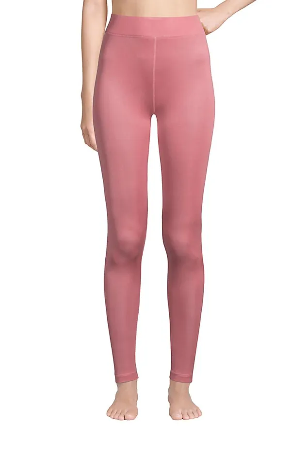 Lands039 End Long Underwear Women Petite Silk Interlock Thermal Pants Base Layer Long Underwear Leggings Mesa Rose