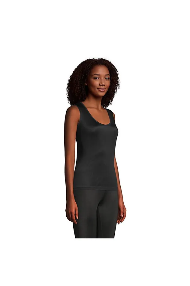 Lands039 End Long Underwear Women Silk Interlock Thermal Long Underwear Base Layer Tank Top Black Lands039 End Long Underwear Women Silk Interlock Thermal Long Underwear Base Layer Tank Top Black