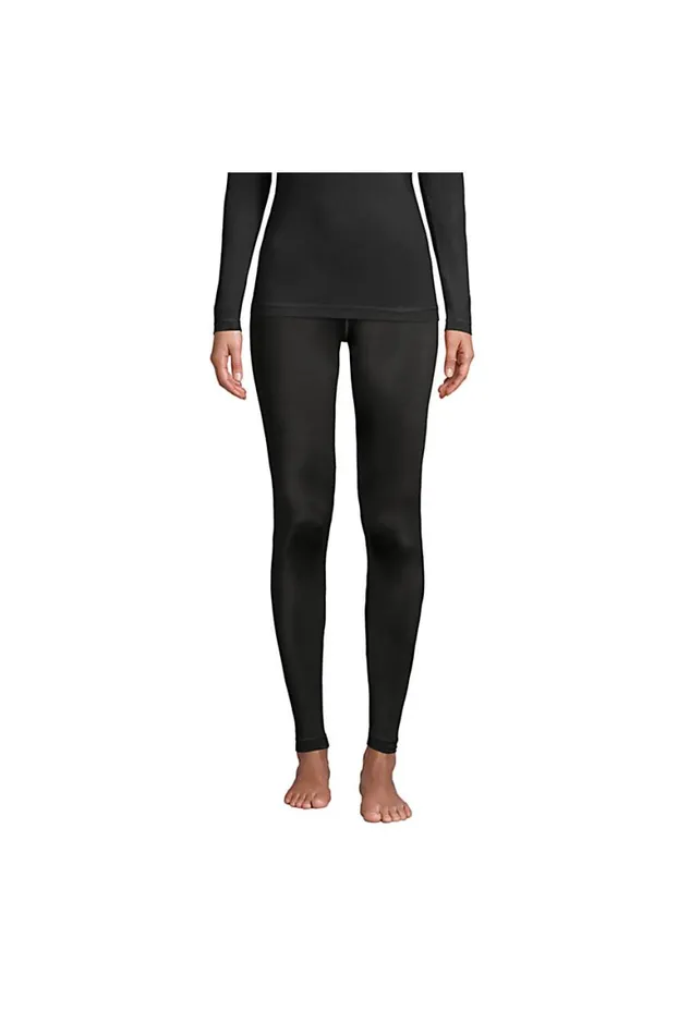 Lands039 End Long Underwear Women Thermaskin Heat Base Layer Thermal Pants Long Underwear Leggings Black
