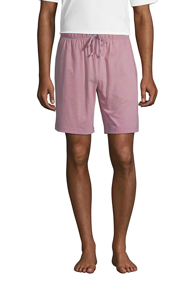 Lands039 End Pajamas and Robes Men Big Knit Jersey Pajama Shorts Papaya Orange
