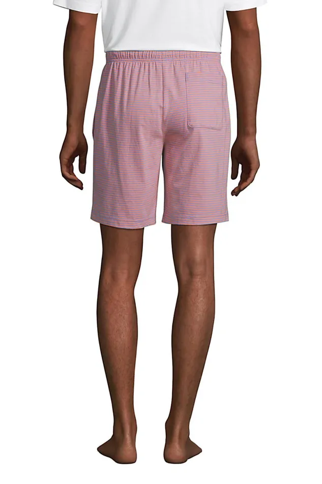 Lands039 End Pajamas and Robes Men Big Knit Jersey Pajama Shorts Papaya Orange