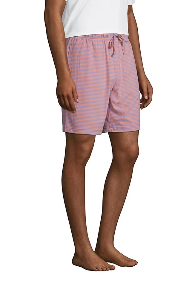 Lands039 End Pajamas and Robes Men Big Knit Jersey Pajama Shorts Papaya Orange