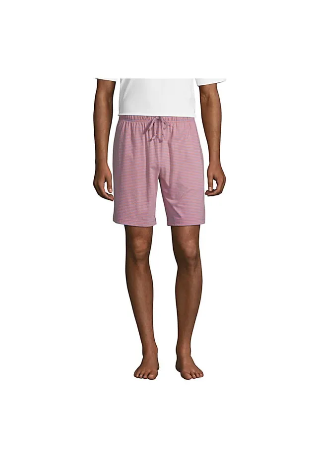Lands039 End Pajamas and Robes Men Knit Jersey Pajama Shorts Papaya Orange