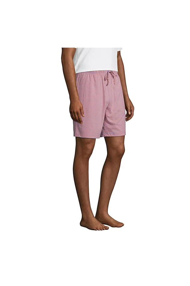 Lands039 End Pajamas and Robes Men Knit Jersey Pajama Shorts Papaya Orange